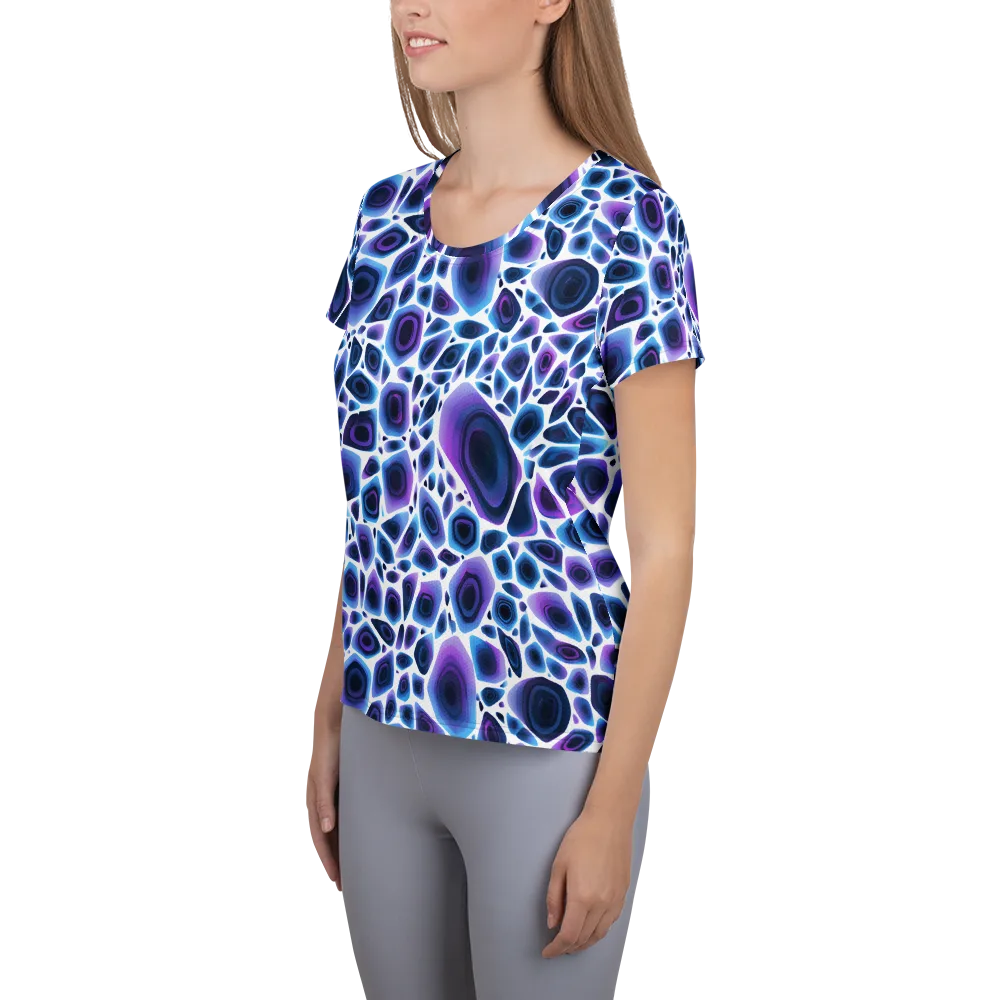 Ultraviolet Pebble on Women's Athletic T-Shirt — Left
