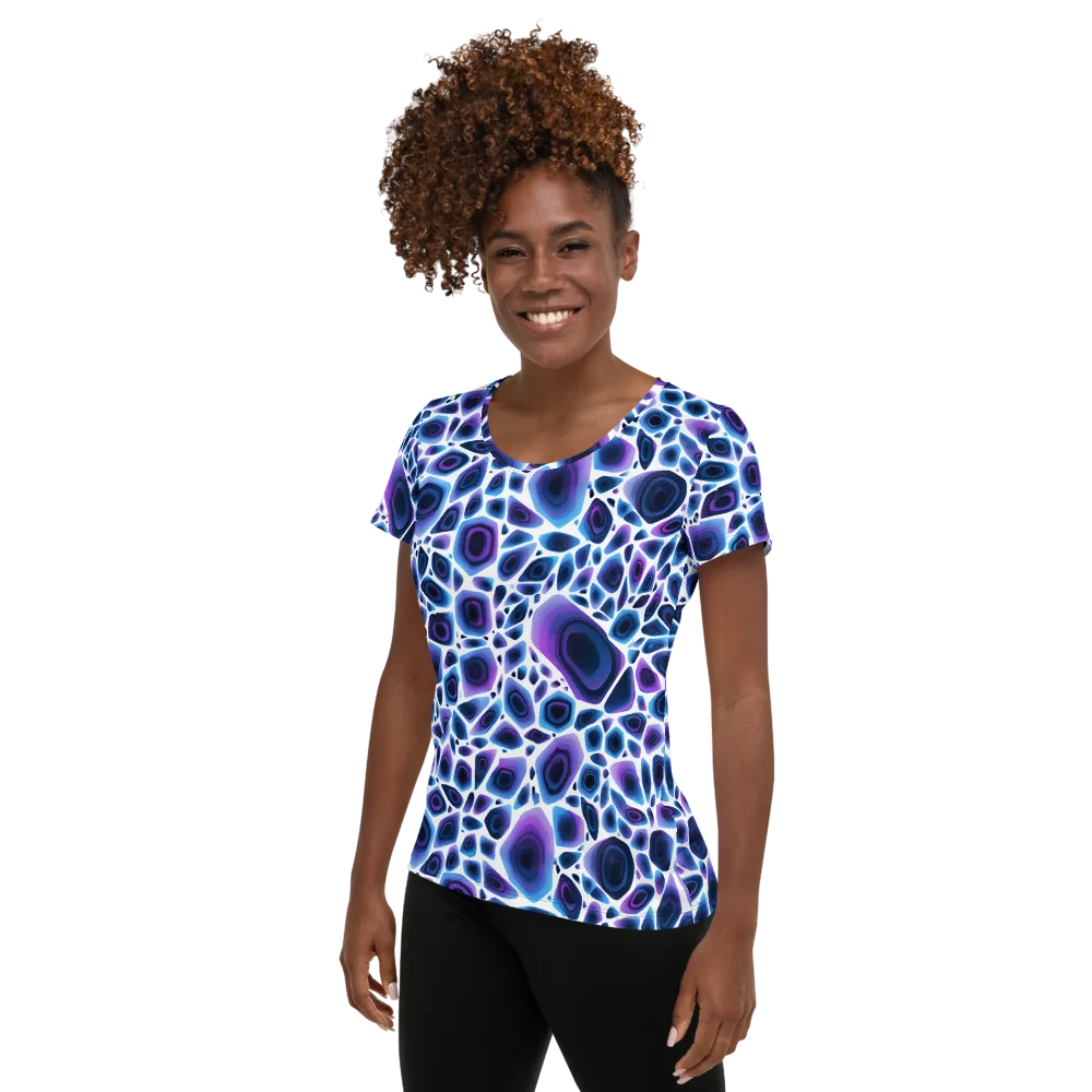 Ultraviolet Pebble on Women's Athletic T-Shirt — Left