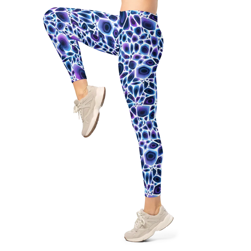 Ultraviolet Pebble on Leggings — Left