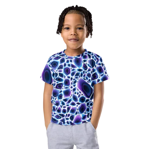 Ultraviolet Pebble on a Kids Crew Neck T-Shirt