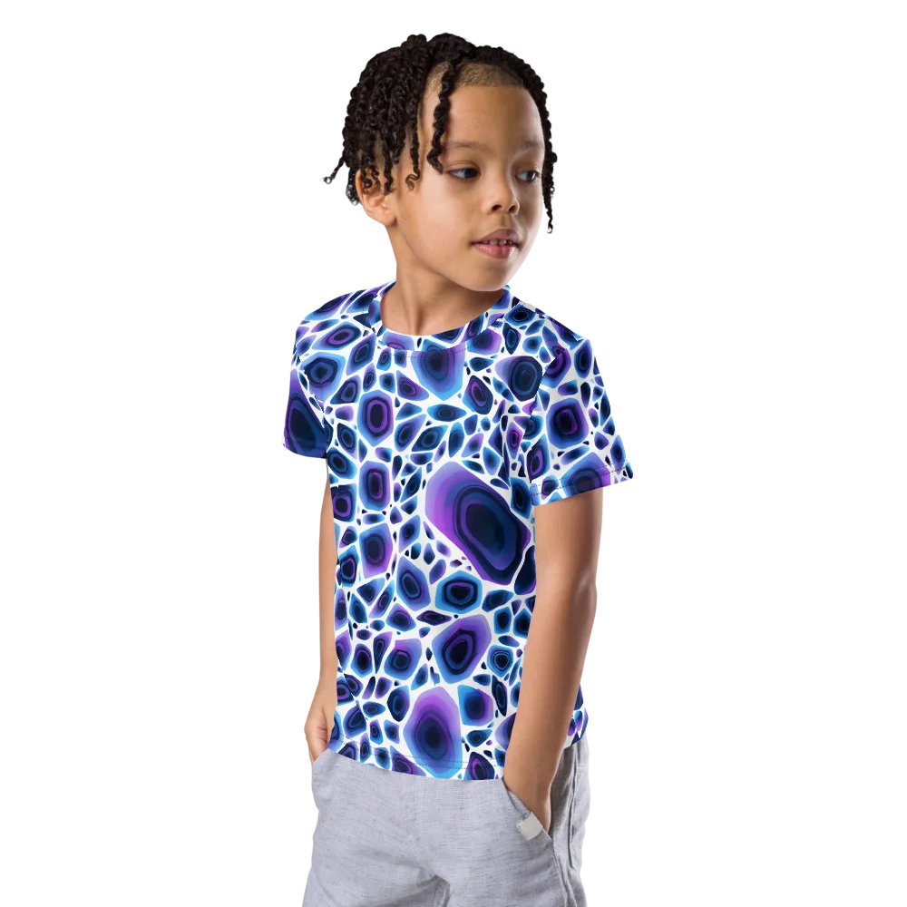 Ultraviolet Pebble on Kids Crew Neck T-Shirt — Left Front