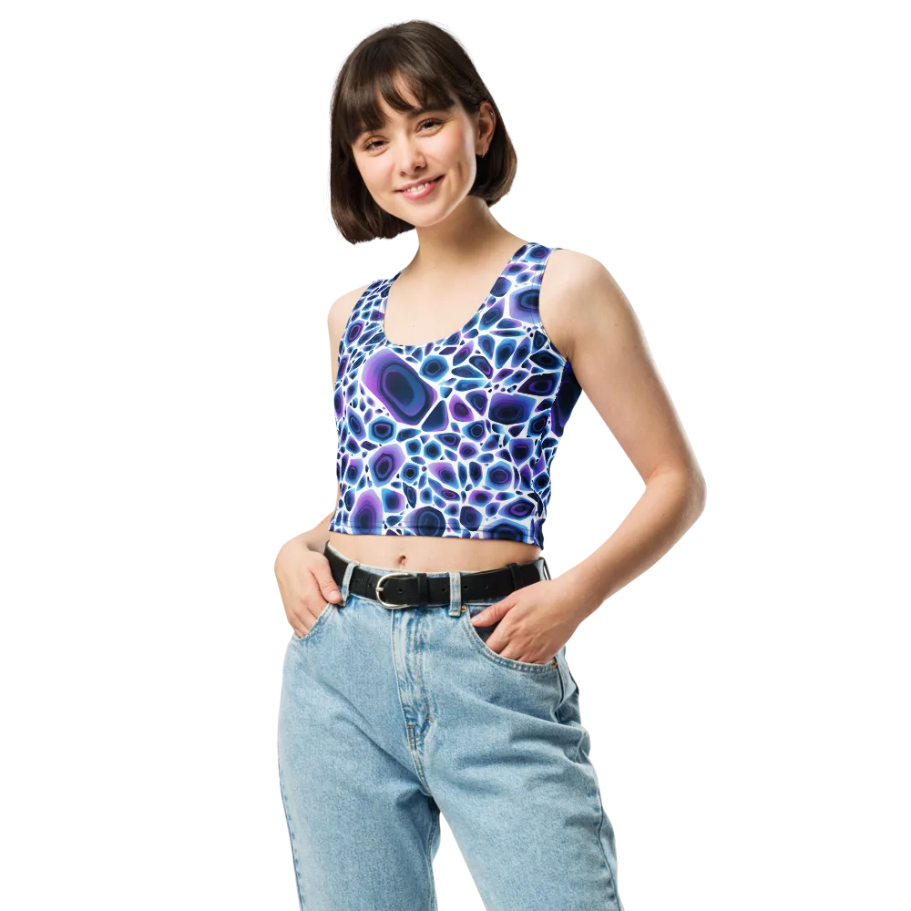 Ultraviolet Pebble on Crop Top — Front