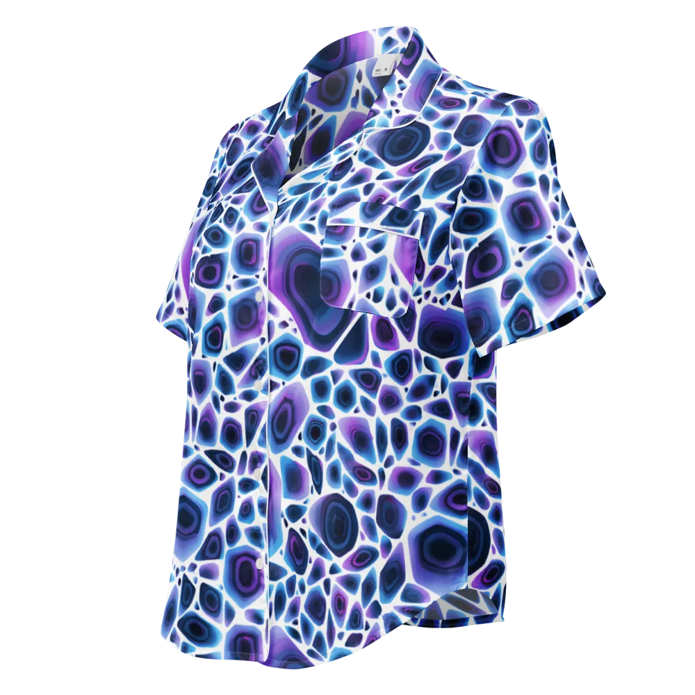 Ultraviolet Pebble on Women's Short Sleeve Pajama Top — Left Front