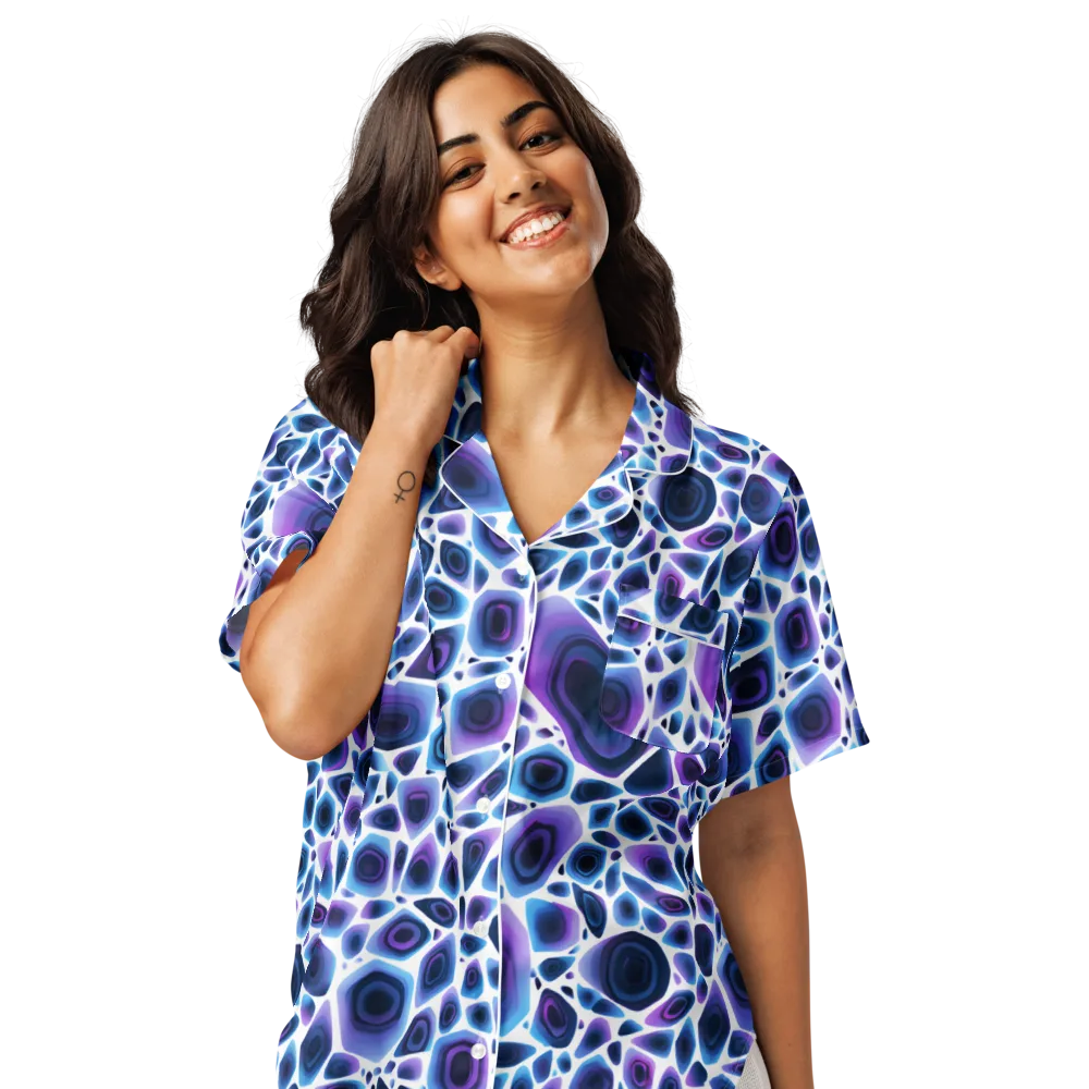 Ultraviolet Pebble on Women's Short Sleeve Pajama Top — Front