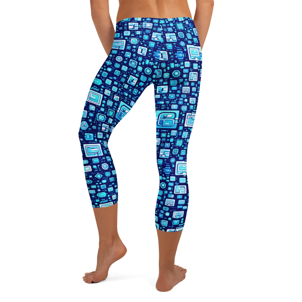 Sapphire Signal on Capri Leggings — Back