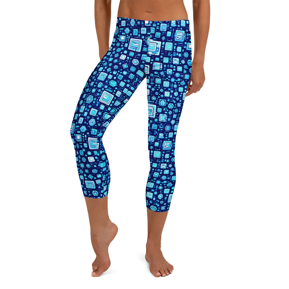 Sapphire Signal on Capri Leggings — Front