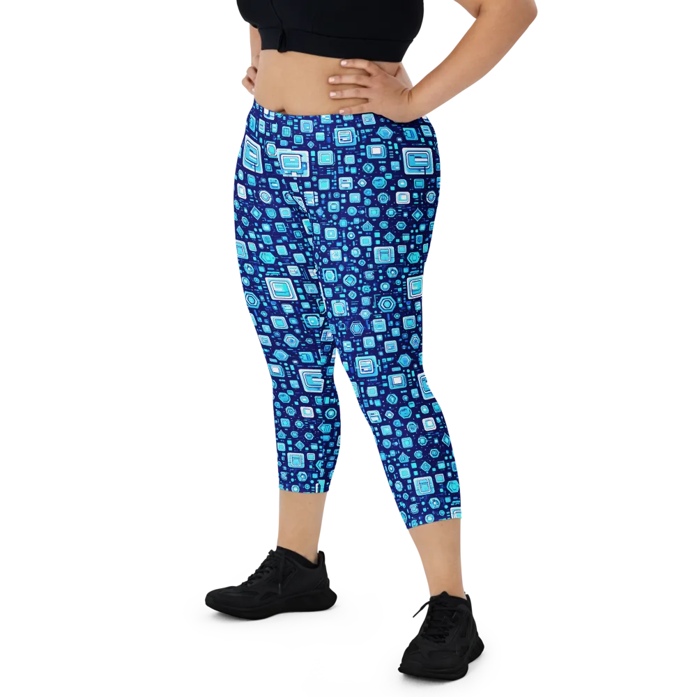Sapphire Signal on Capri Leggings — Front