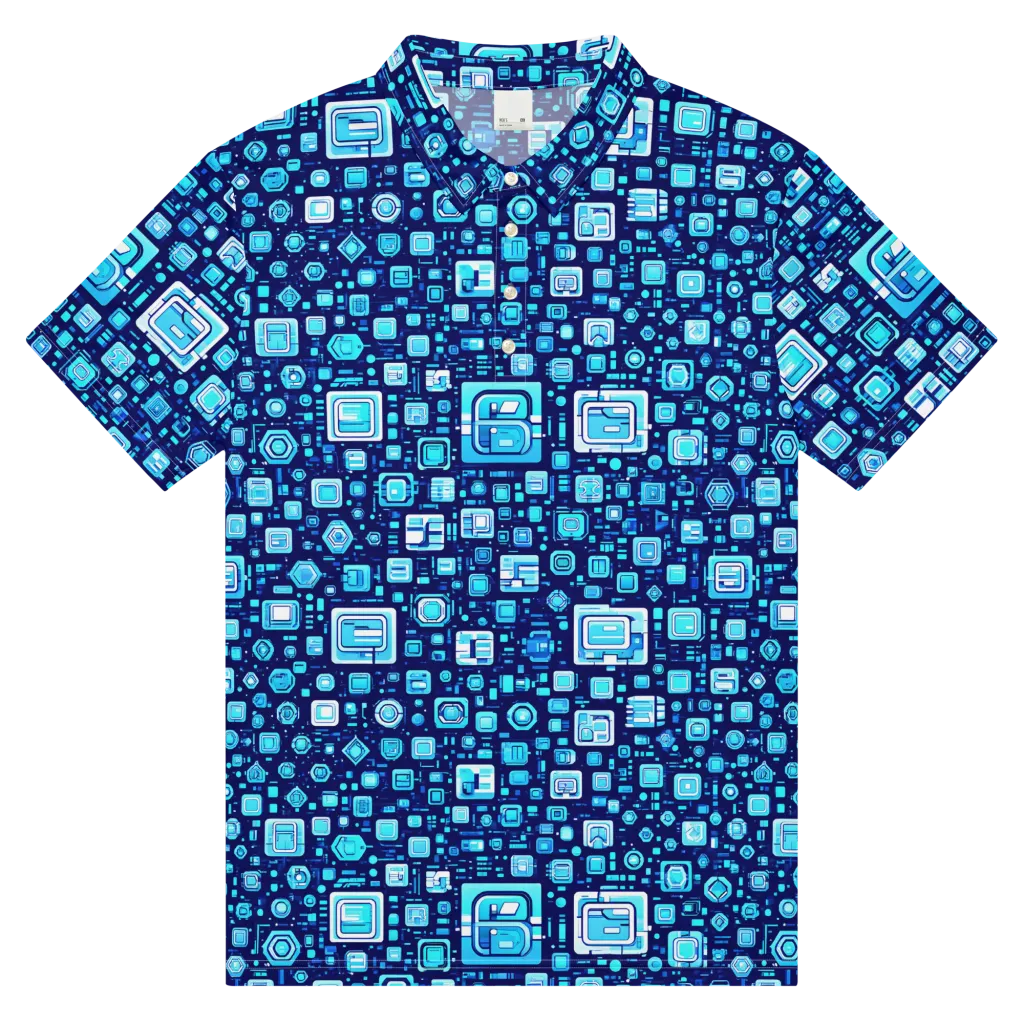 Sapphire Signal on Men's Slim Fit Polo Shirt — Front