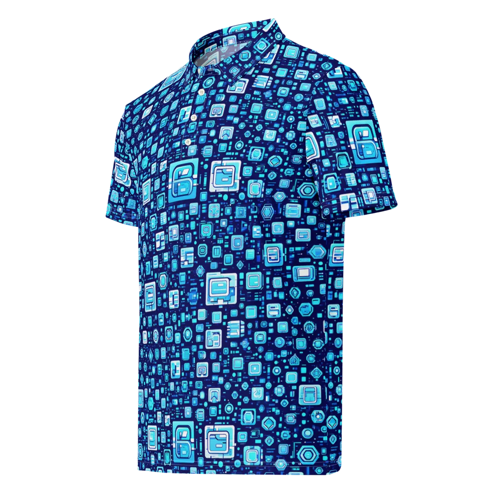 Sapphire Signal on Men's Slim Fit Polo Shirt — Left Front