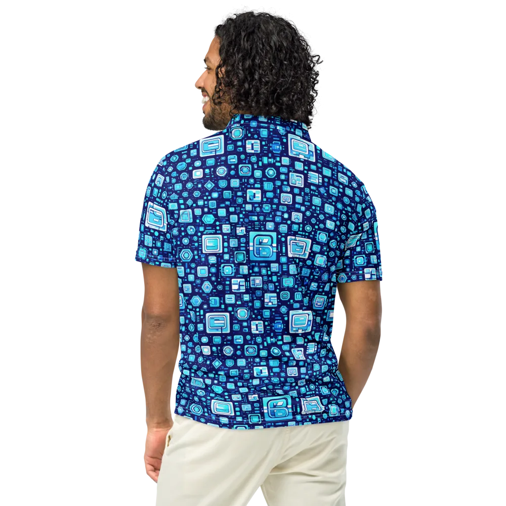 Sapphire Signal on Men's Slim Fit Polo Shirt — Back