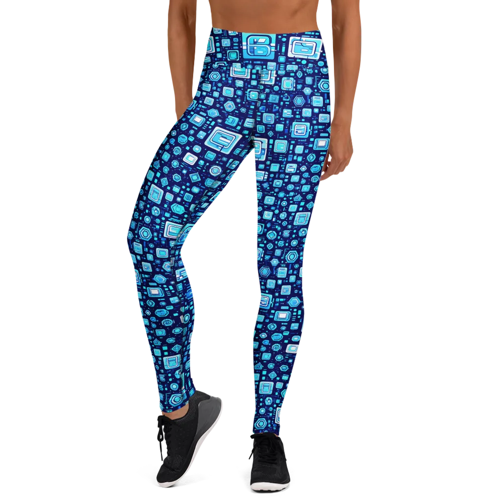 Sapphire Signal on Yoga Leggings — Front