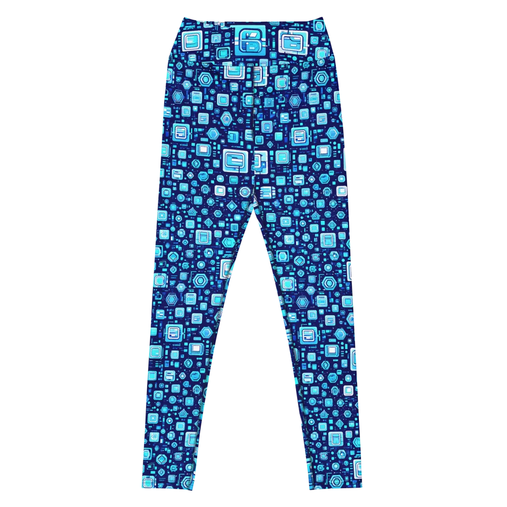 Sapphire Signal on Yoga Leggings — Front