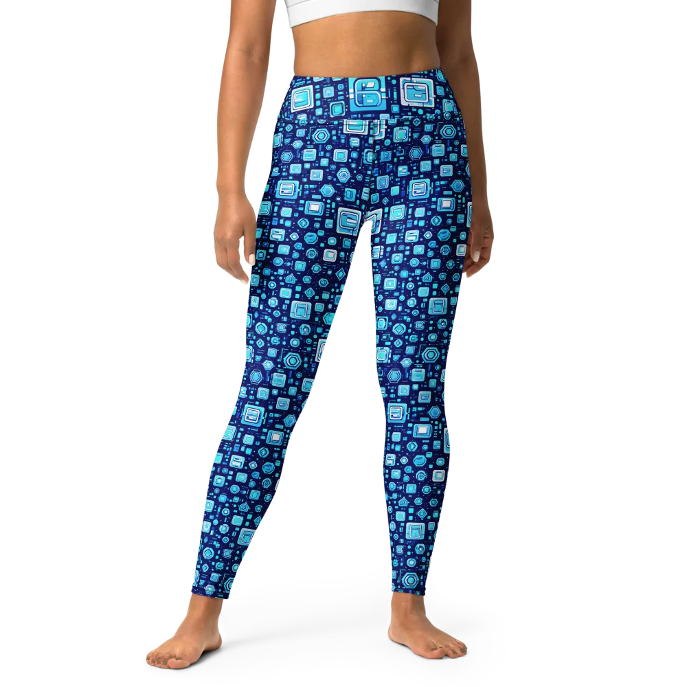 Sapphire Signal on Yoga Leggings — Front