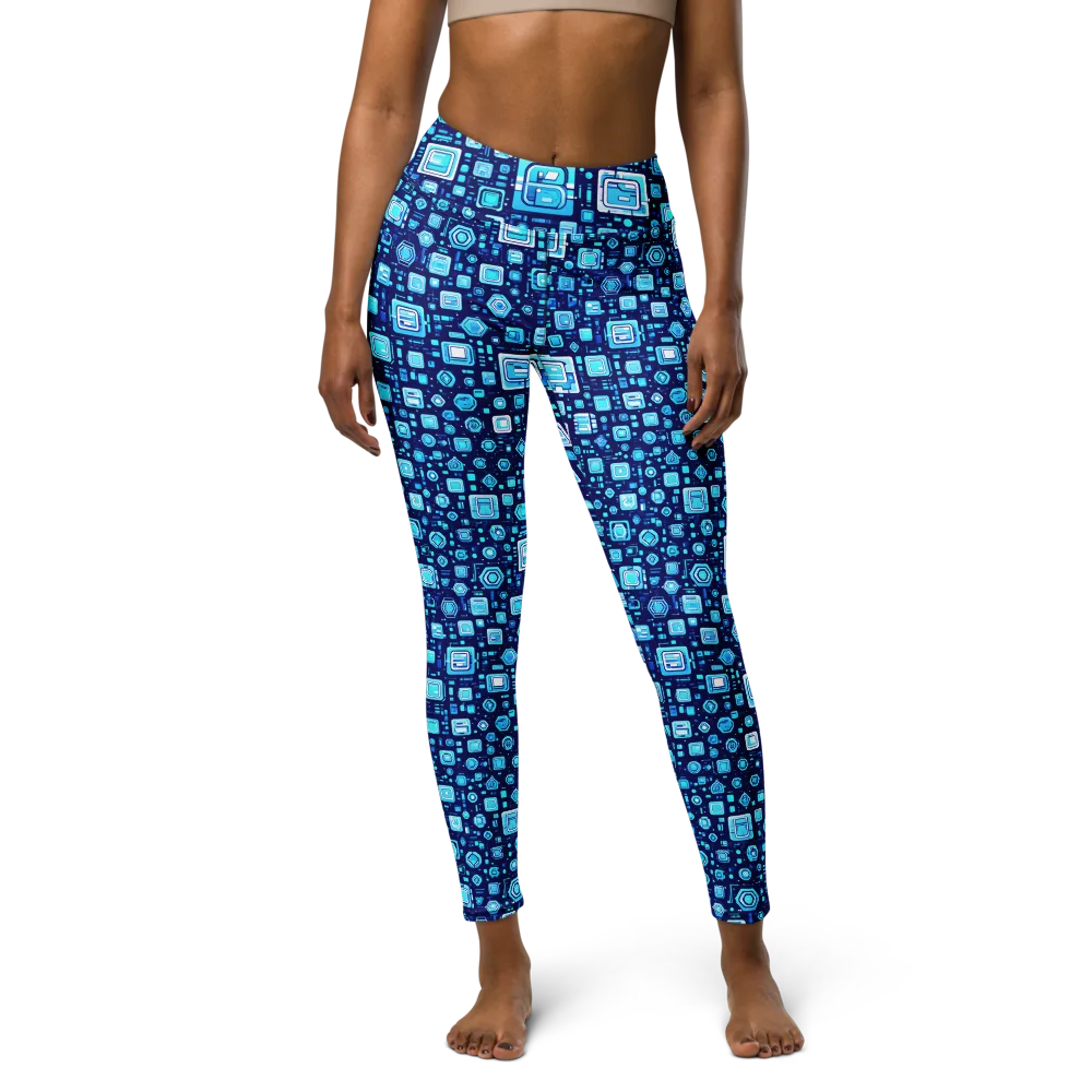 Sapphire Signal on Yoga Leggings — Front