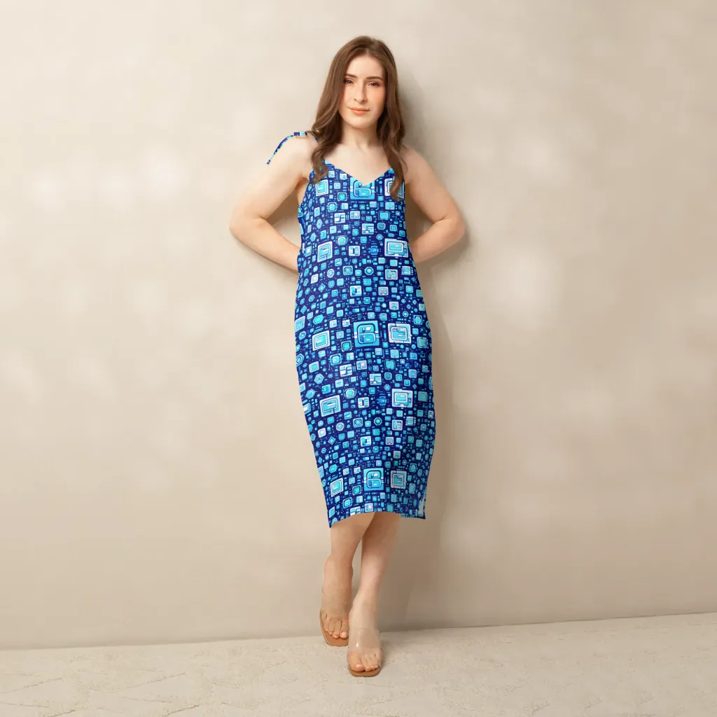 Sapphire Signal on Slip Dress — Front