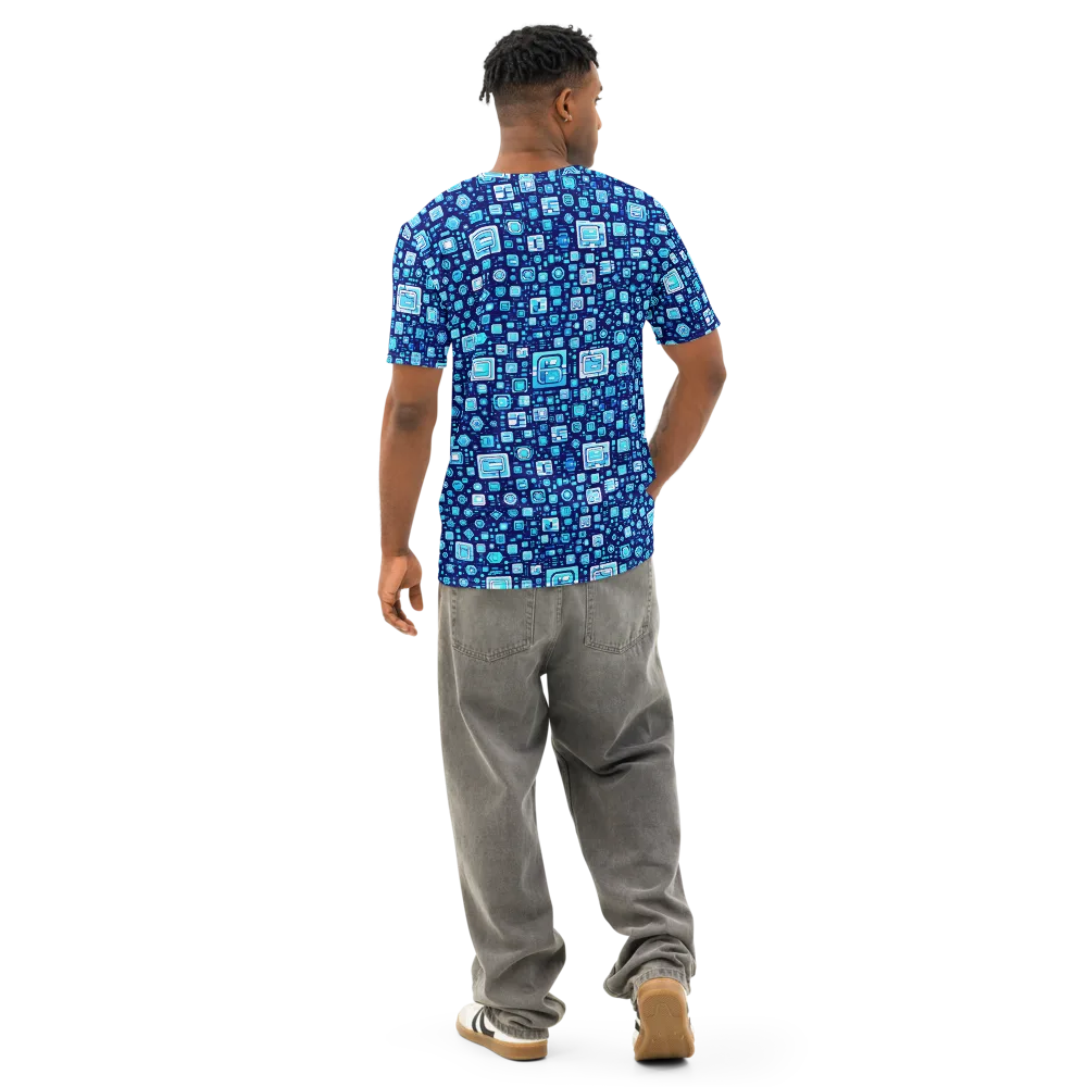 Sapphire Signal on Men's Cotton Crew Neck T-Shirt — Back