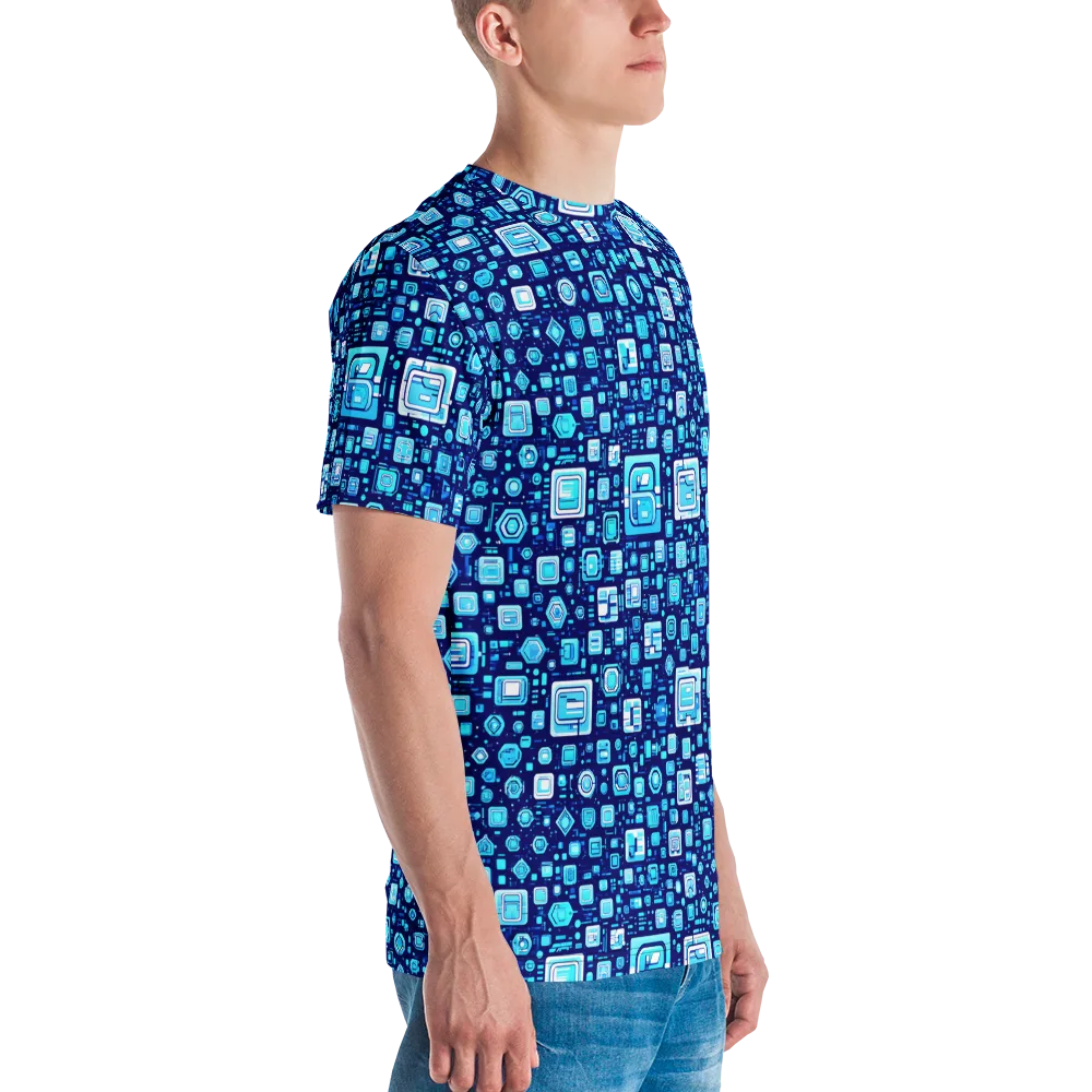 Sapphire Signal on Men's Crew Neck T-Shirt — Right