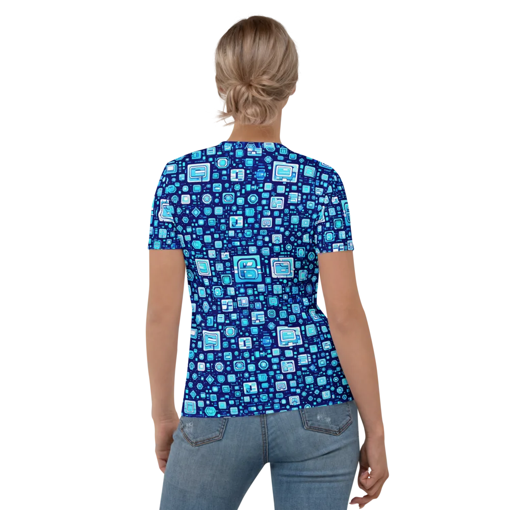 Sapphire Signal on Women's Crew Neck T-Shirt — Back