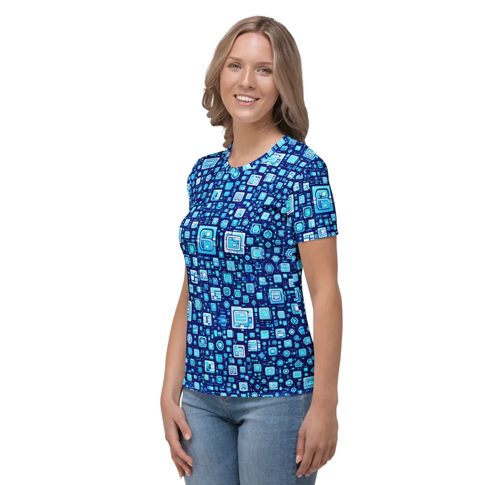 Sapphire Signal on Women's Crew Neck T-Shirt — Left