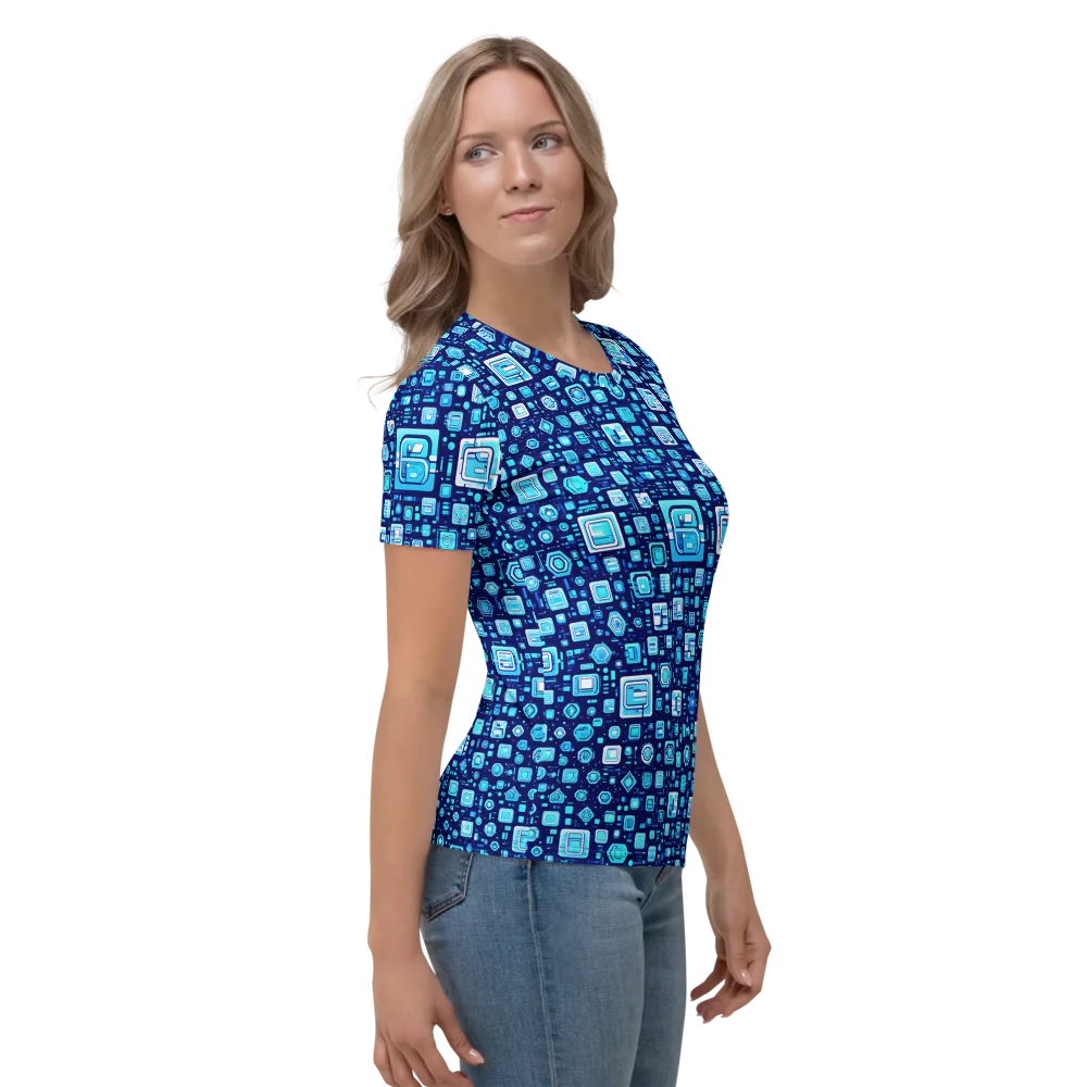 Sapphire Signal on Women's Crew Neck T-Shirt — Right