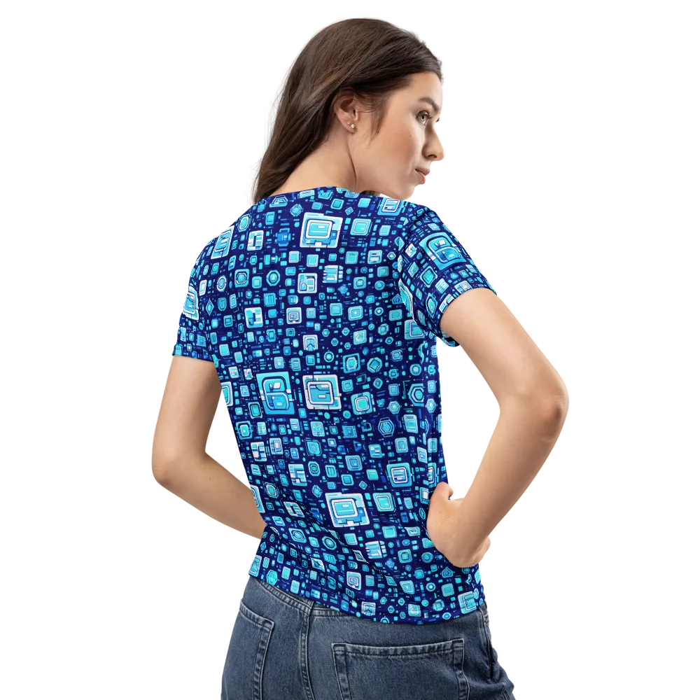 Sapphire Signal on Women's Crew Neck T-Shirt — Back
