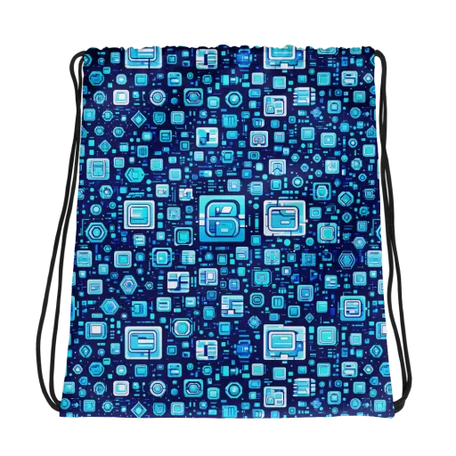Sapphire Signal on a Drawstring Bag