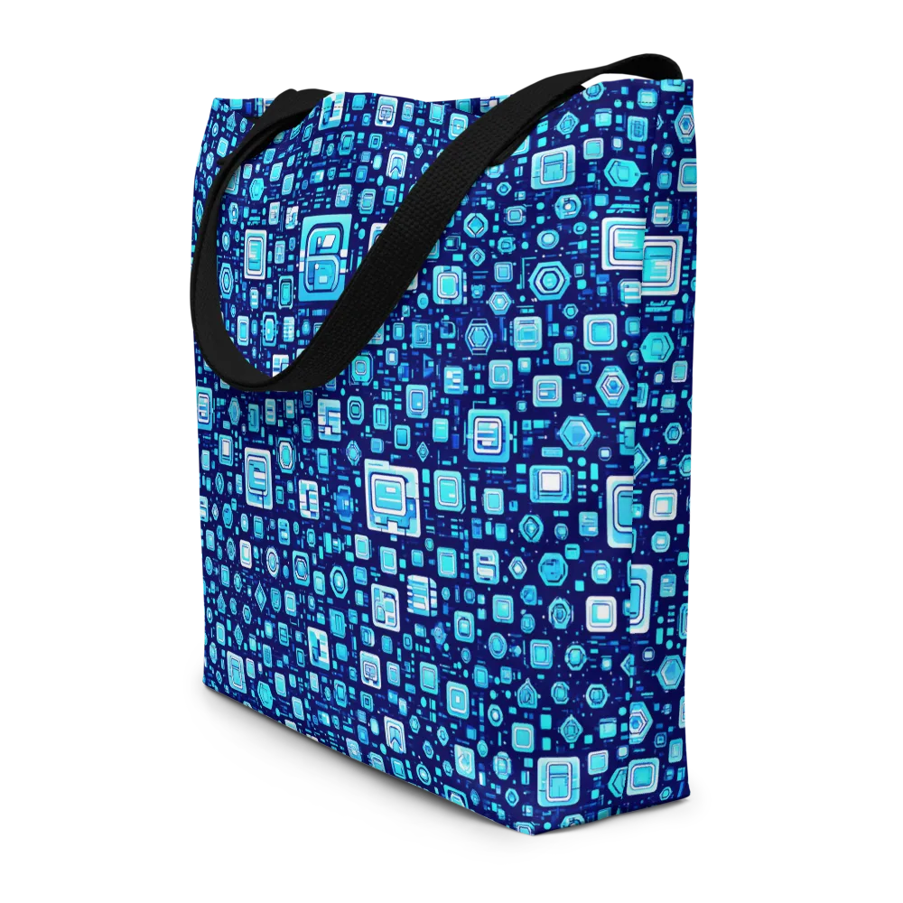 Sapphire Signal on Large Tote Bag W/ Pocket — Front