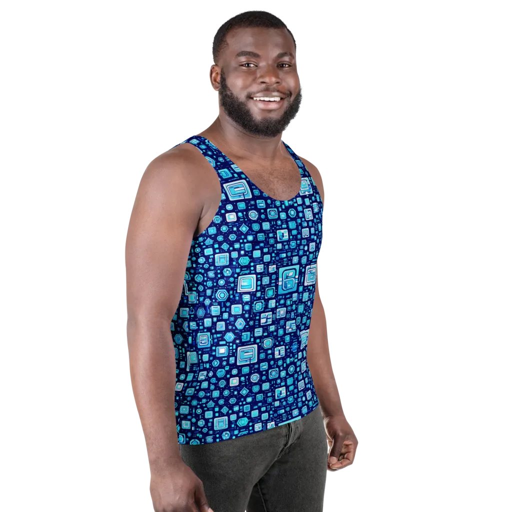 Sapphire Signal on Men's Tank Top — Right Front