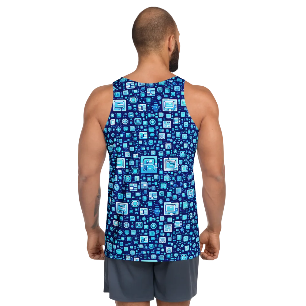 Sapphire Signal on Men's Tank Top — Back