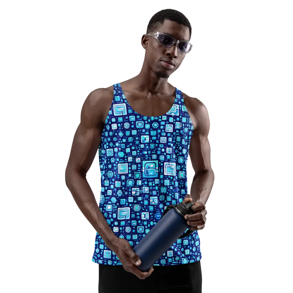 Sapphire Signal on Men's Tank Top — Front