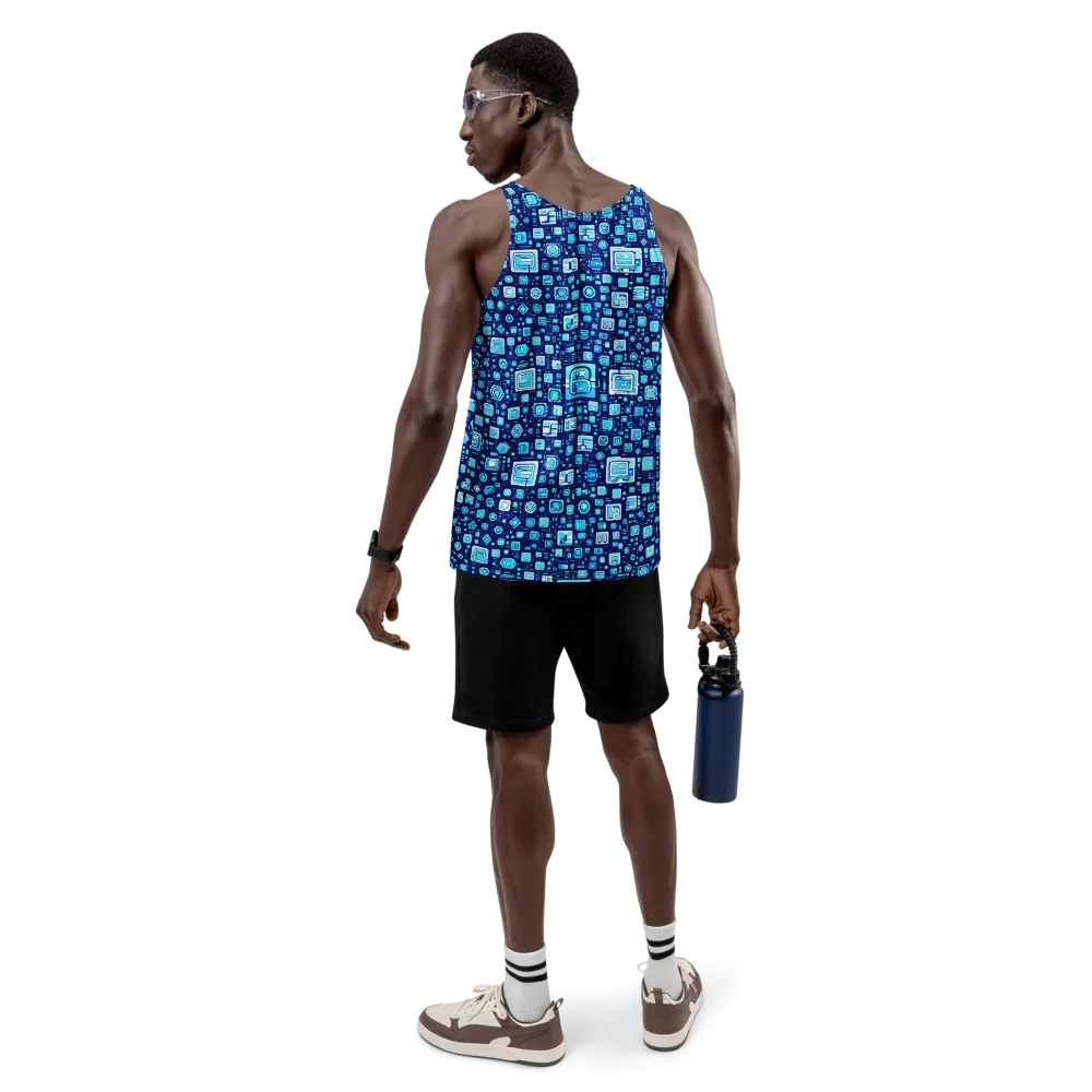 Sapphire Signal on Men's Tank Top — Back