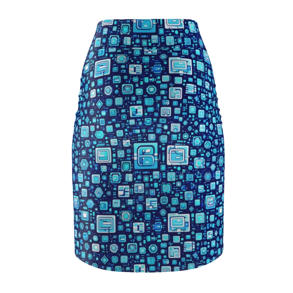 Sapphire Signal on Pencil Skirt — Back