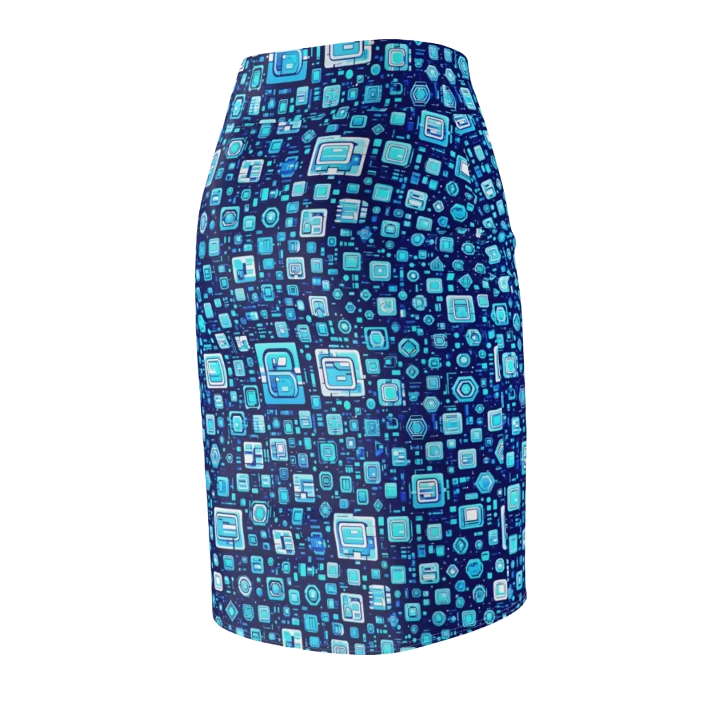 Sapphire Signal on Pencil Skirt — Back Side
