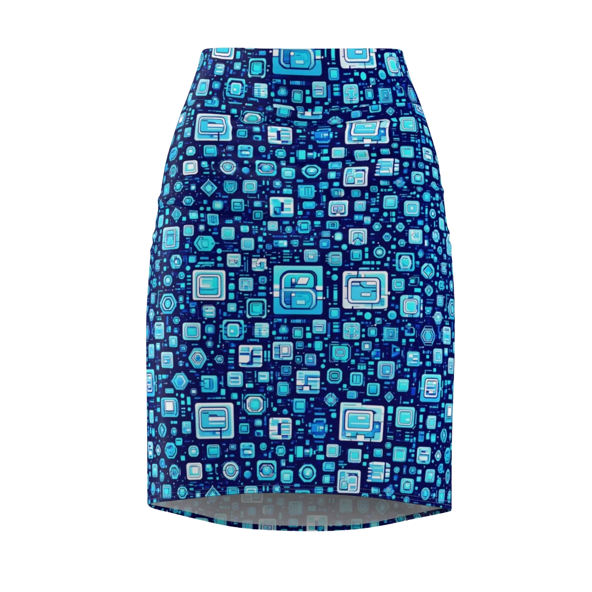 Sapphire Signal on Pencil Skirt — Front