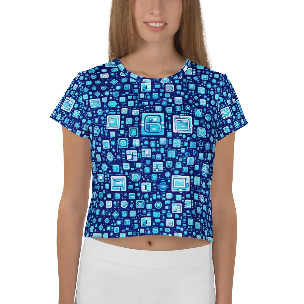 Sapphire Signal on Crop Tee — Front