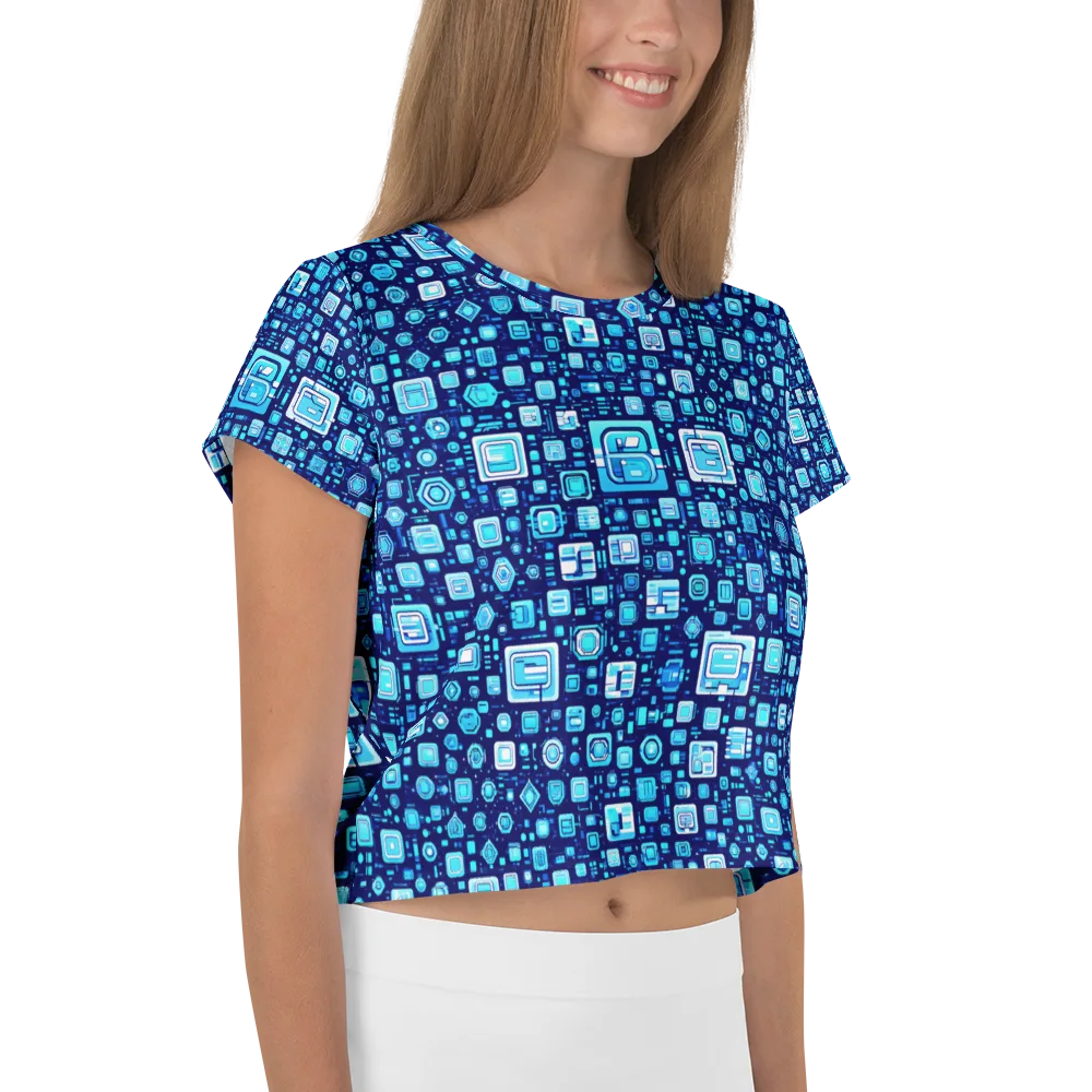 Sapphire Signal on Crop Tee — Right