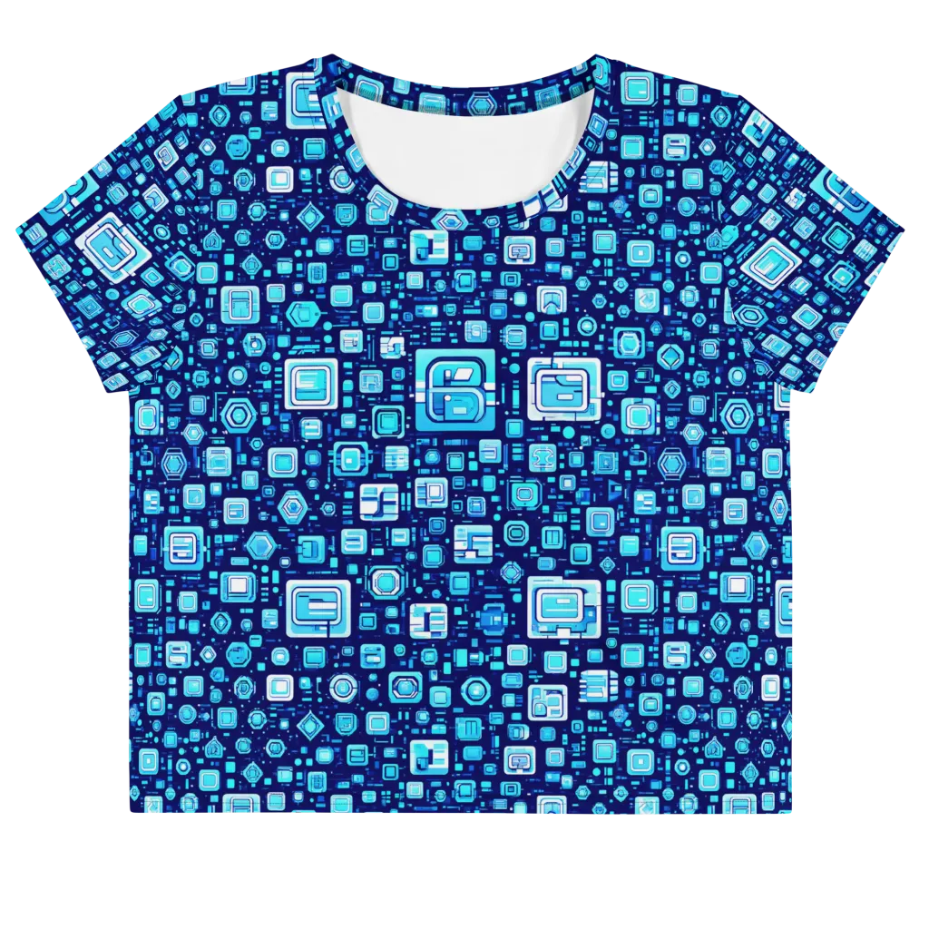Sapphire Signal on Crop Tee — Front