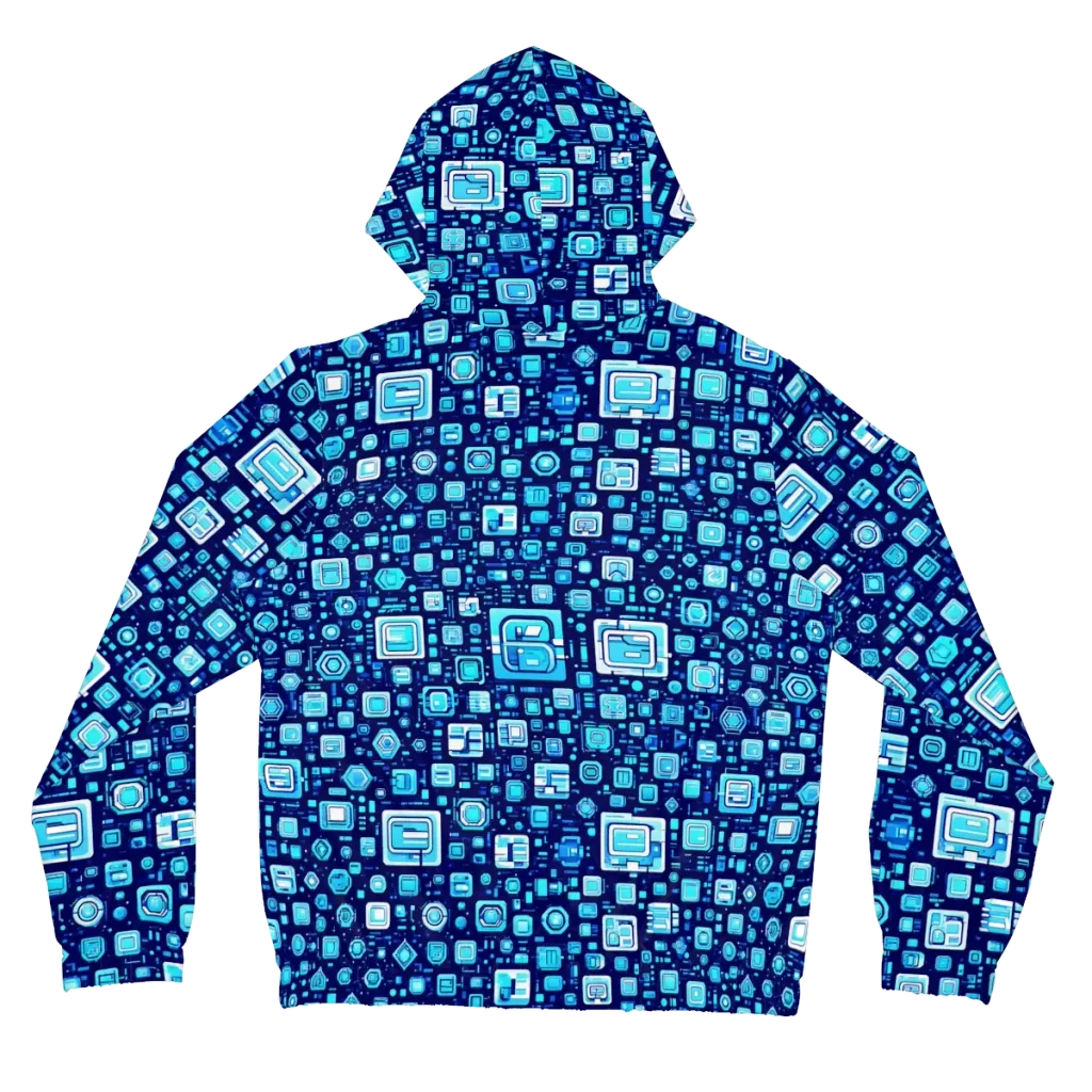 Sapphire Signal on Women's Full-Zip Hoodie — Back
