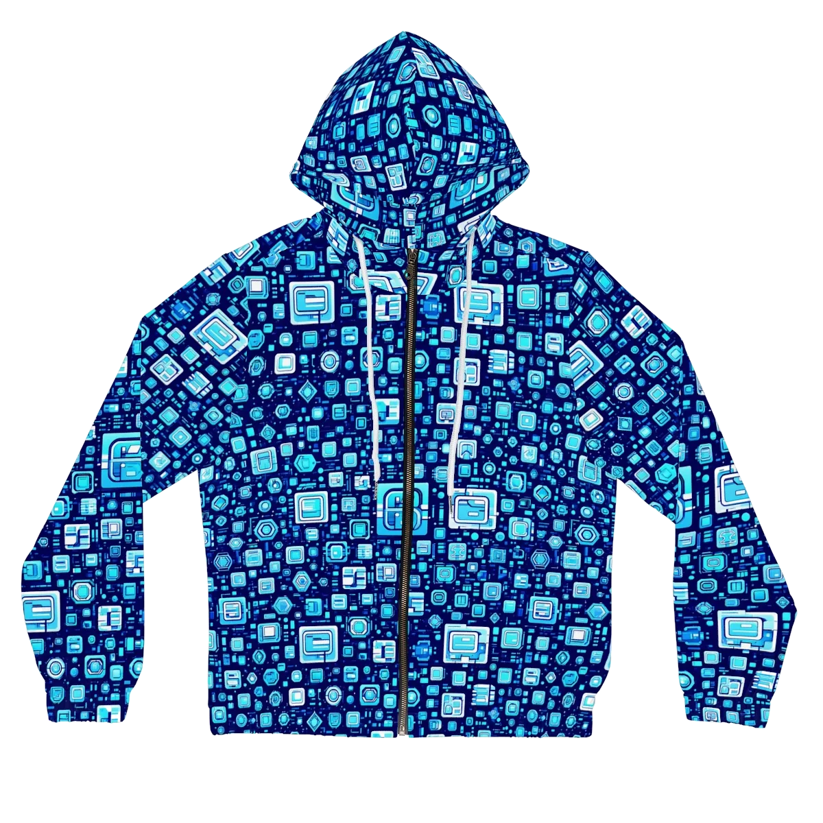 Sapphire Signal on Women's Full-Zip Hoodie — Front