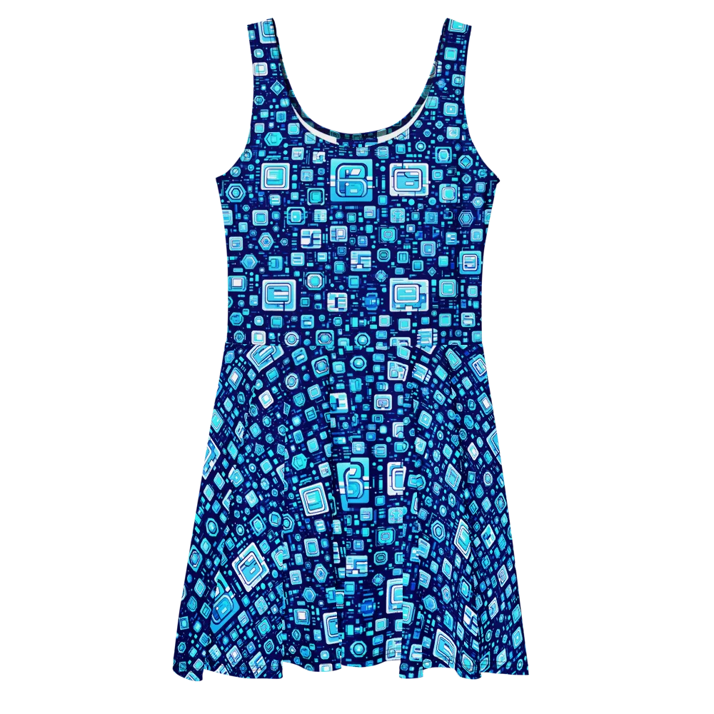 Sapphire Signal on Skater Dress — Front