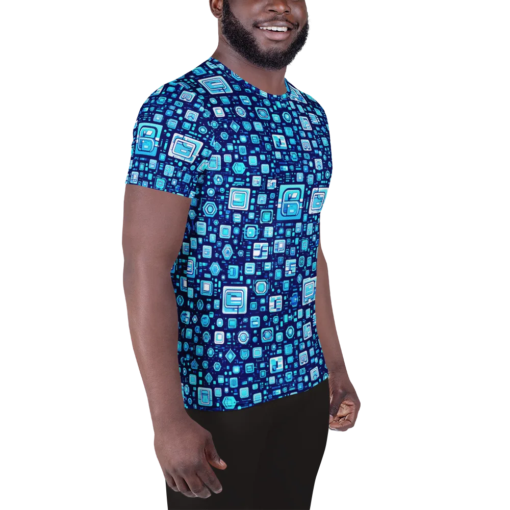 Sapphire Signal on Men's Athletic T-Shirt — Right