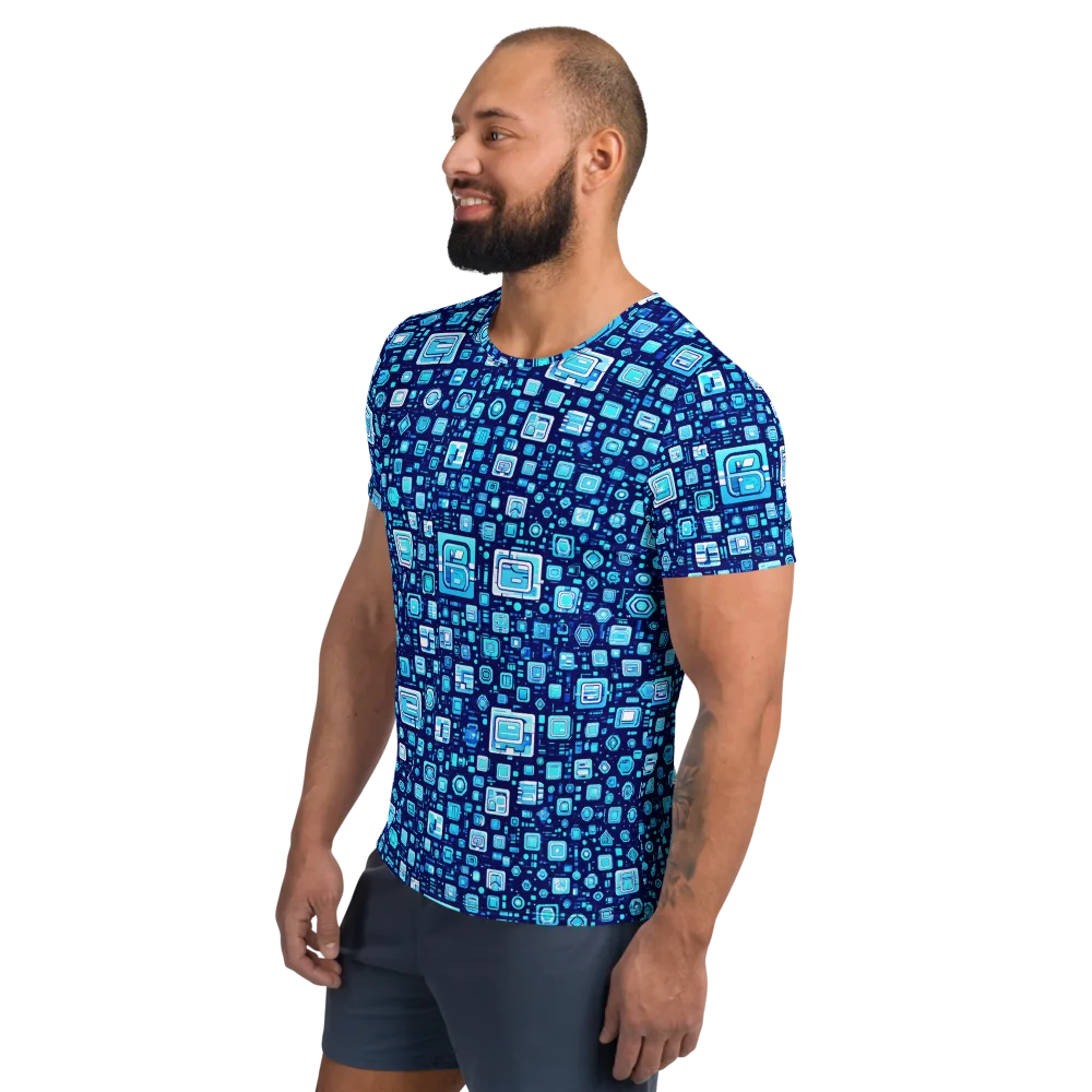 Sapphire Signal on Men's Athletic T-Shirt — Left