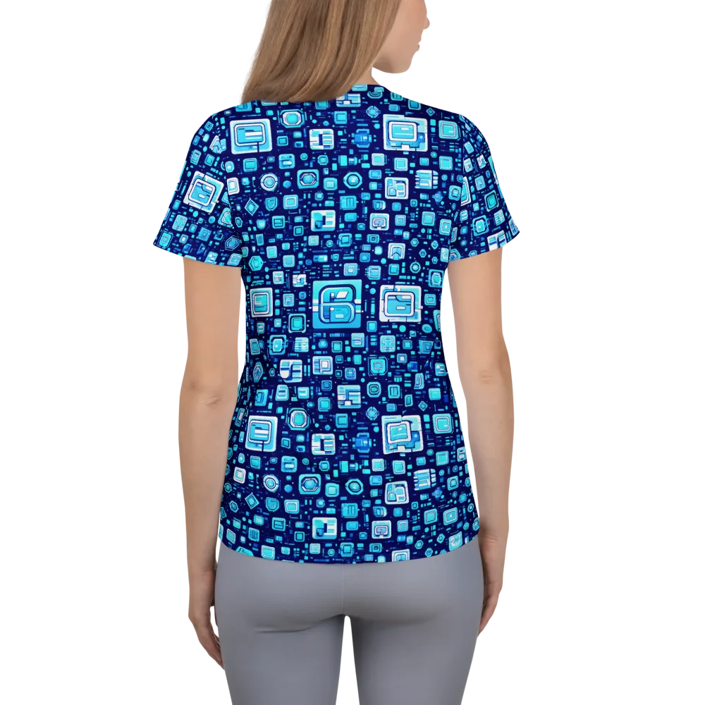 Sapphire Signal on Women's Athletic T-Shirt — Back
