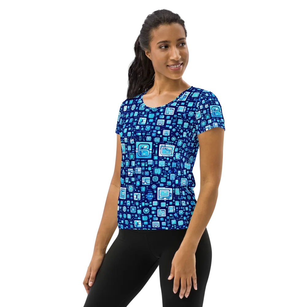 Sapphire Signal on Women's Athletic T-Shirt — Left