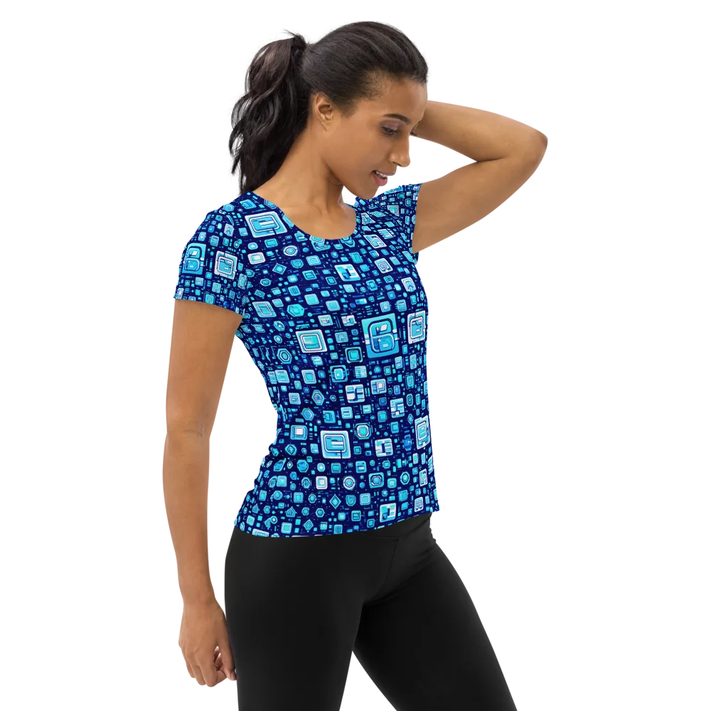 Sapphire Signal on Women's Athletic T-Shirt — Right