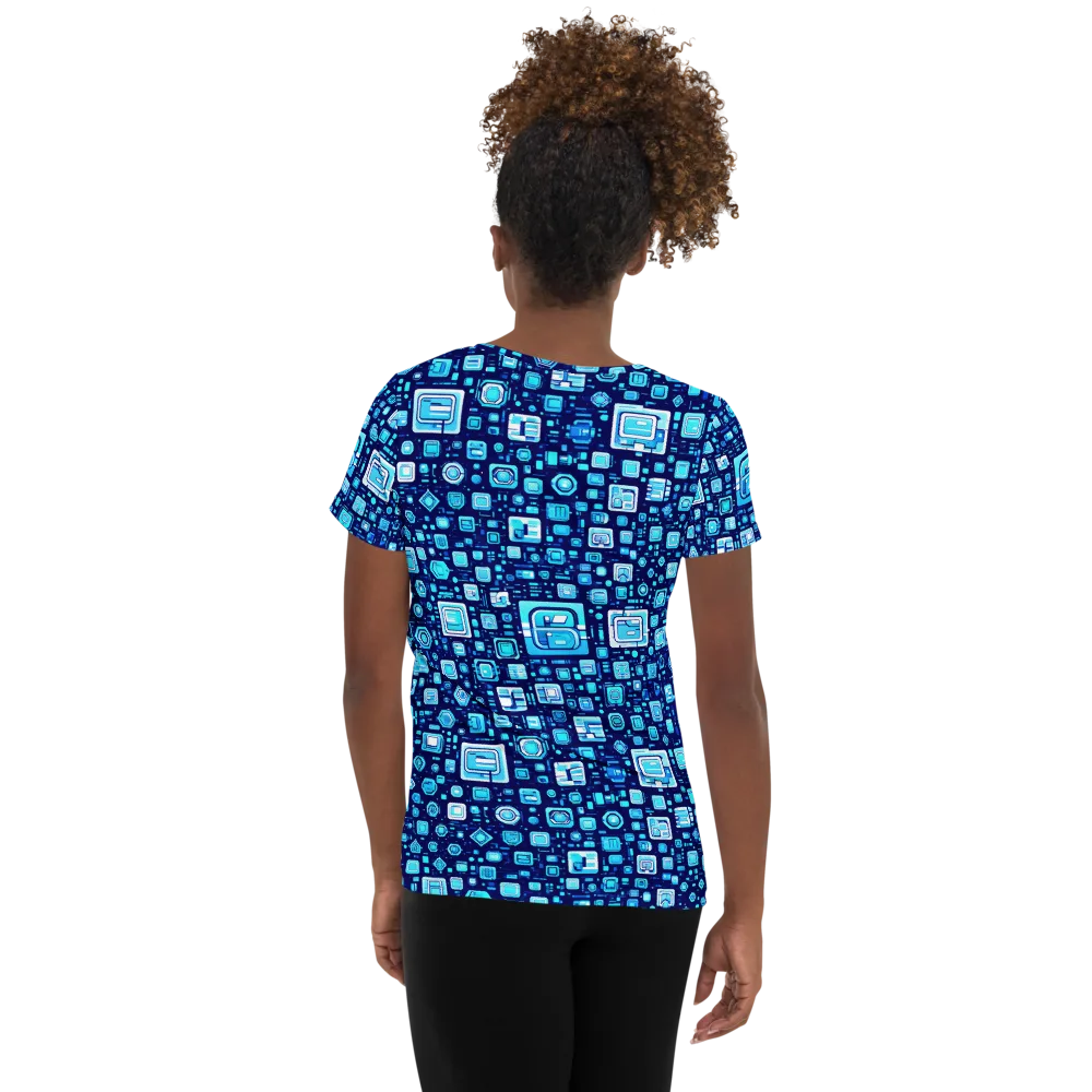 Sapphire Signal on Women's Athletic T-Shirt — Back