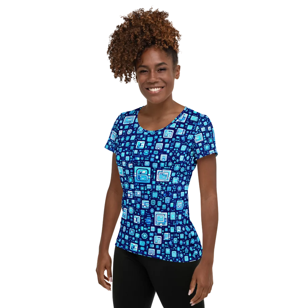 Sapphire Signal on Women's Athletic T-Shirt — Left