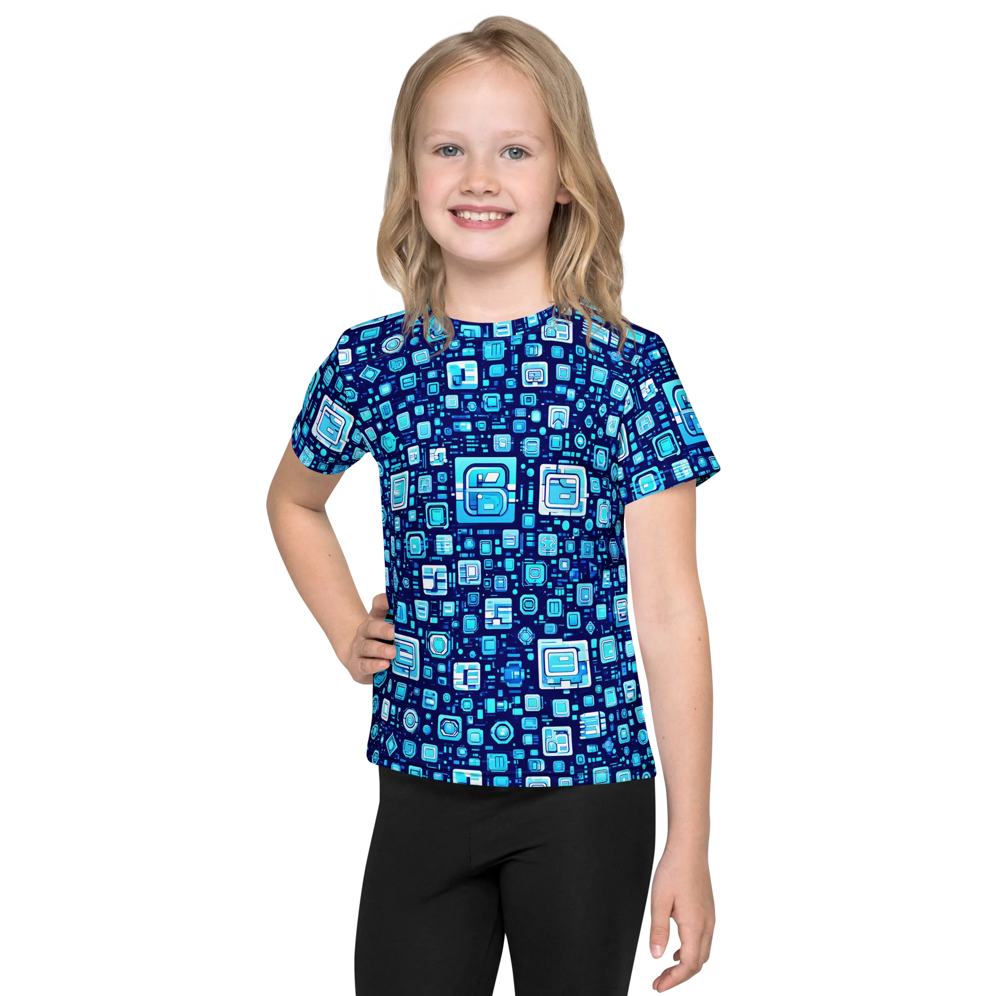 Sapphire Signal on Kids Crew Neck T-Shirt — Front