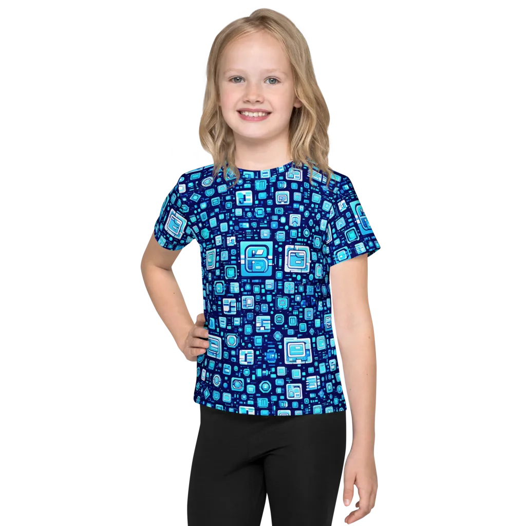 Sapphire Signal on Kids Crew Neck T-Shirt — Front