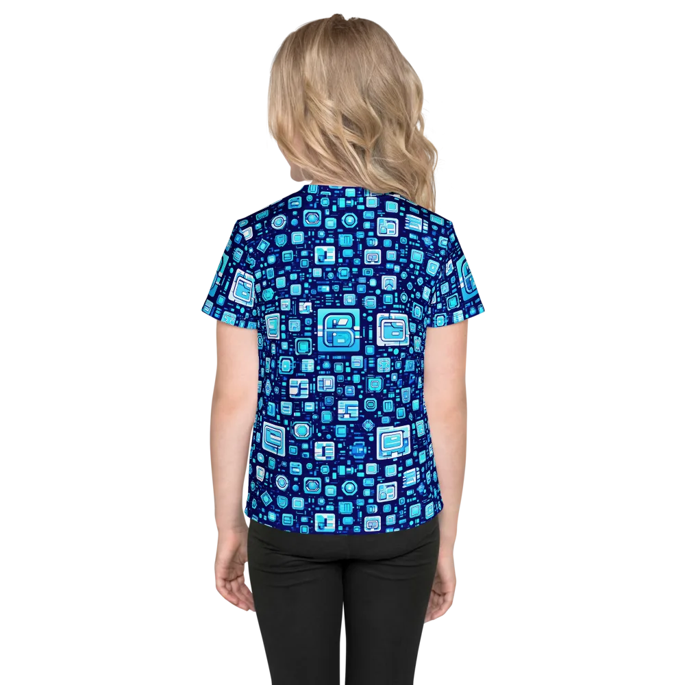 Sapphire Signal on Kids Crew Neck T-Shirt — Back